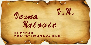Vesna Malović vizit kartica
